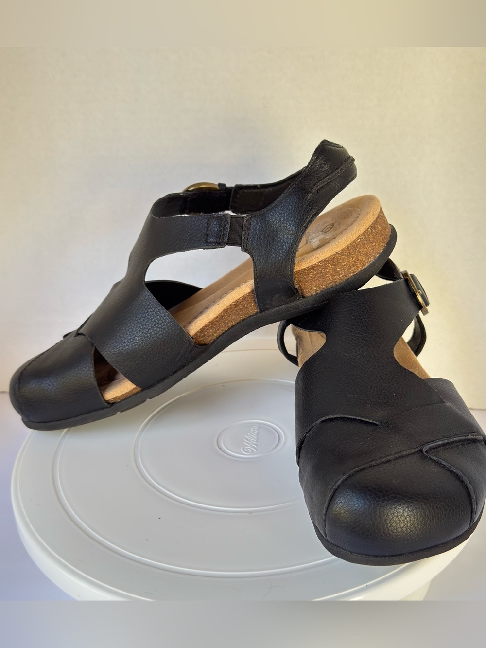 Black Women's Comfort Leather Sandals - Casual Slingback minimalist sustainable